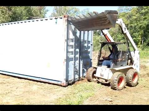 lift a conex box with skid steer|Moving a Shipping Container with a Skid Steer.